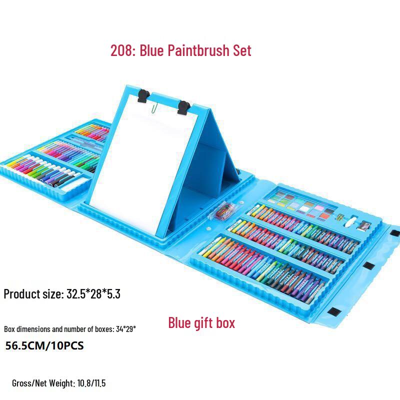 Набор из 208 предметов: акварельные маркеры и художественные принадлежности для студентов и детей - включает цветные карандаши, кисти и инструменты для рисования в подарочной коробке