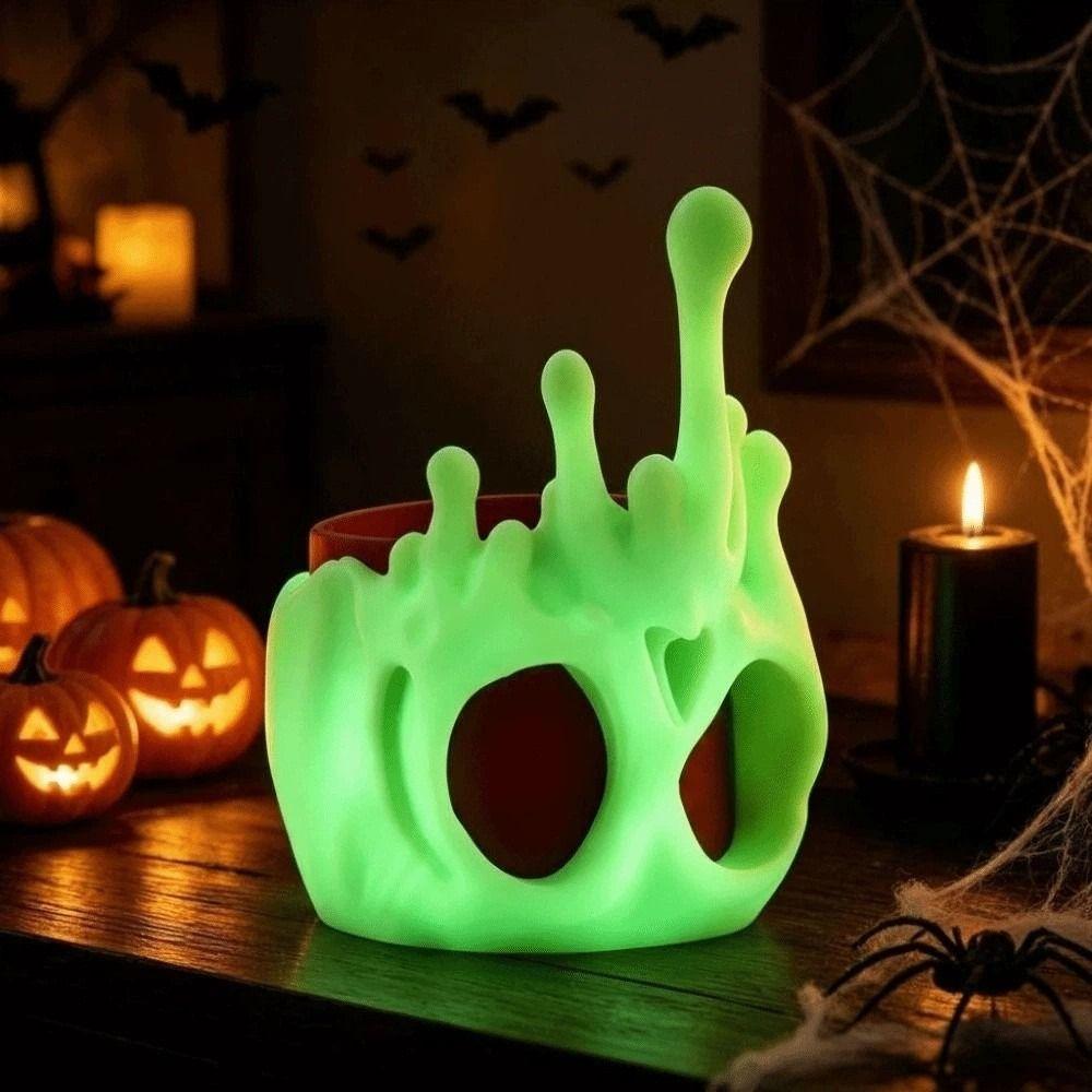 PLA Skull Pen Holder Plastic 3D Printed Pencil Pot Glow in Dark Stationery School Students