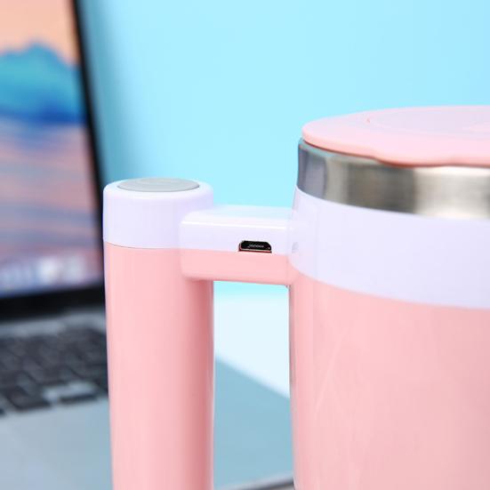 Электрическая кружка для помешивания кофе с зарядкой через USB, 380 мл, магнитная кружка для помешивания кофе, автоматическая вращающаяся металлическая кружка для смешивания для домашнего офиса