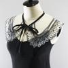 Элегантная ажурная черная вышитая шаль, декоративный фальшивый воротник, галстук-бабочка, кукольный воротник, съемная блузка, платье, шаль, топ, фальшивый воротник