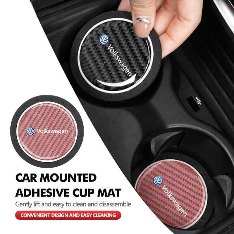 2pcs Car Water Coaster Cup Pads Non-Slip Mats Accessories For Volkswagen VW Polo Jetta Sagitar Magotan Passat B5 B6 B7 CC Tiguan zh5