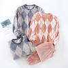 New Autumn and Winter Couples Flannel Pajamas Long-sleeved Trousers 2-piece Set of Men's and Women's Home Service Suit Thickened