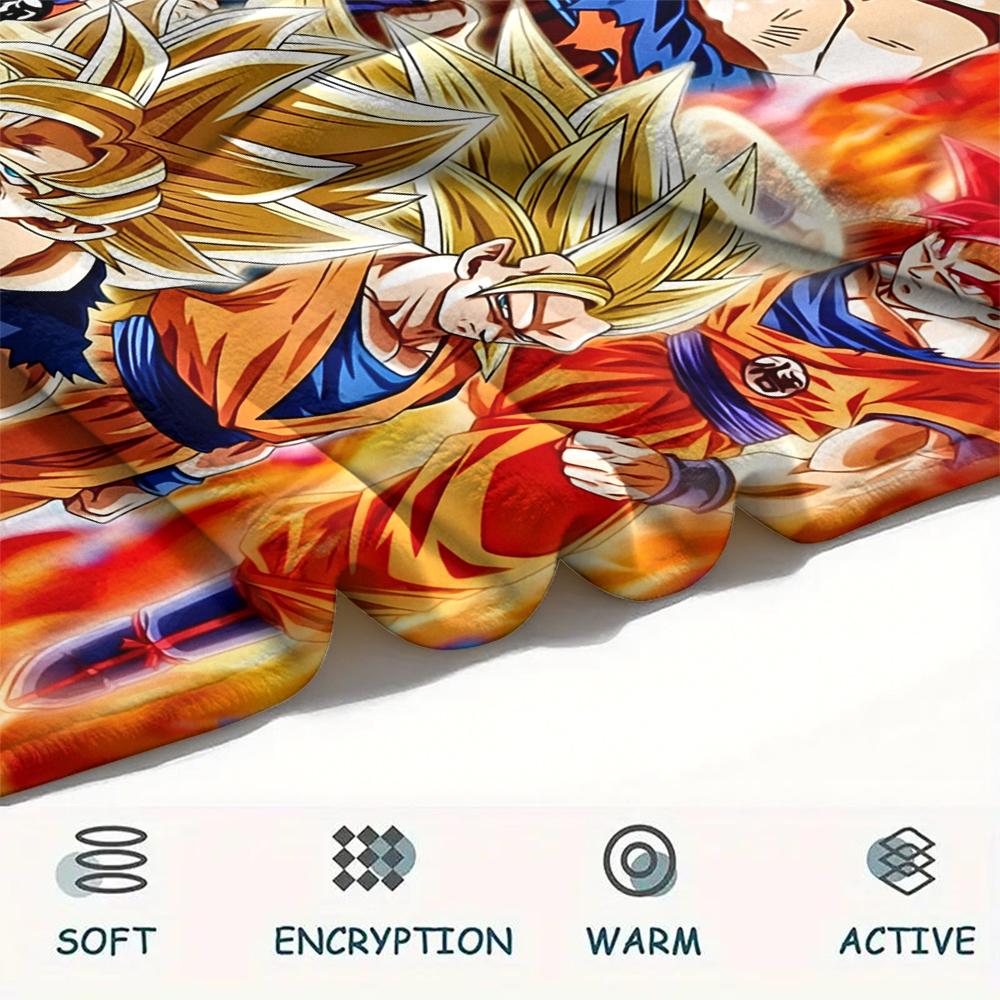 Dragon Ball pattern Flannel Blanket, High quality Comfortable for All Seasons, Home Decor, Warmth and Comfort, Perfect for Gifts.