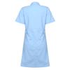 Больничный лабораторный халат униформа S-XXL для женщин взрослых - Однотонное платье-скраб с лацканами, коротким рукавом и застежкой на пуговицы спереди