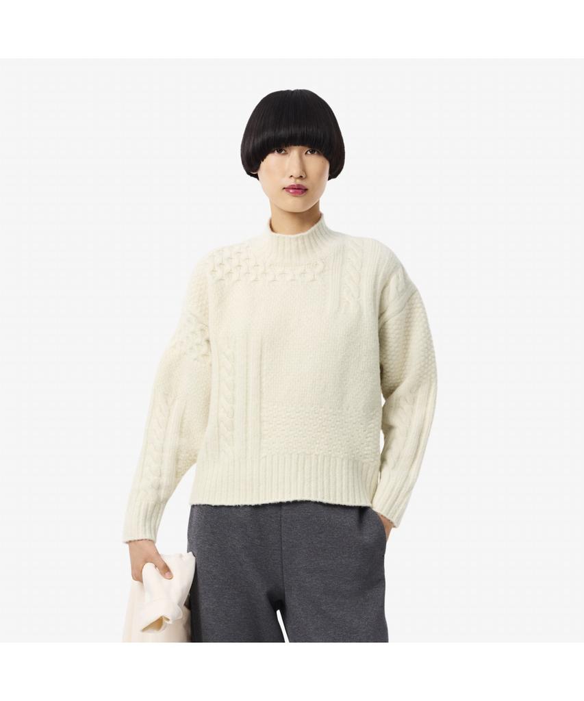 LACOSTE Women'S Aran Cable Turtleneck Pullover Af3974-55N Xfj