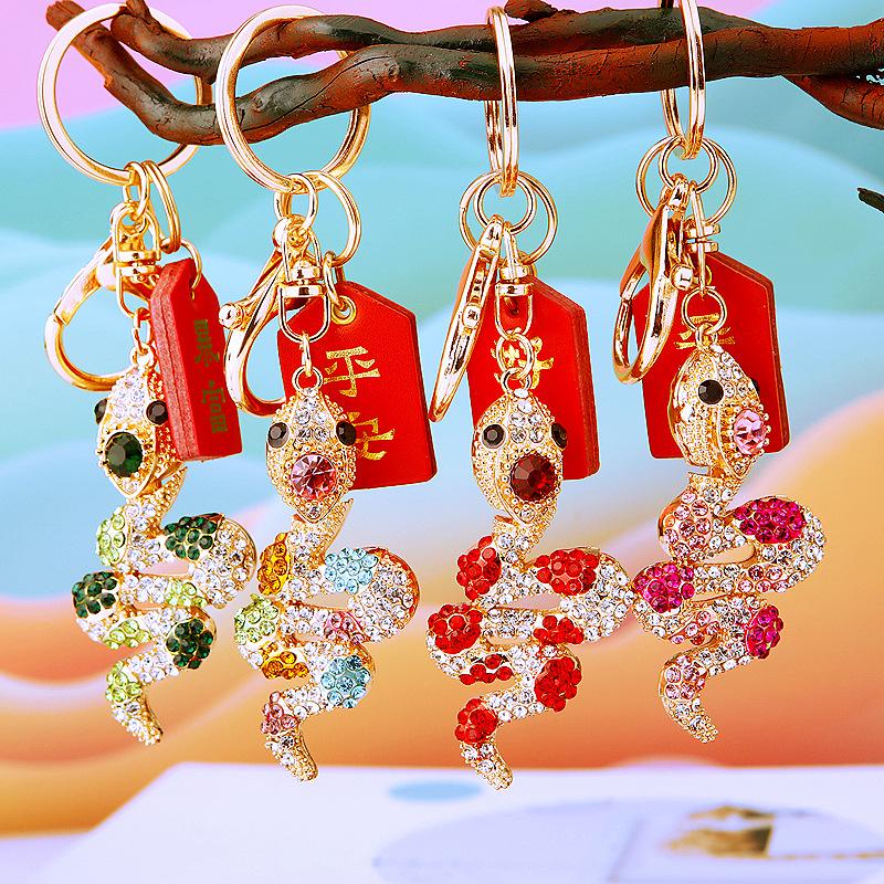 Креативный китайский зодиакальный брелок-подвеска в виде змеи, изысканный мультяшный брелок-змея, украшение для рюкзака, аксессуары, подарки