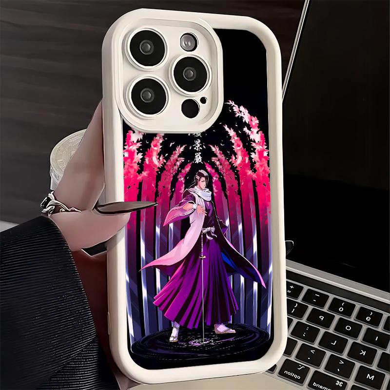 Чехол для телефона iPhone 17 Air 16E 15 16 Pro Max Bleach Кучики Бьякуя Чехол 14 Plus 13 12 Mini Мягкий Силиконовый Fundas