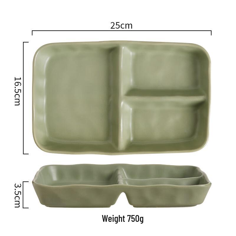 Керамическая тарелка с секциями для контроля порций в японском стиле