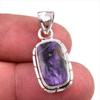 Подвеска из натурального драгоценного камня чароит, ручная работа, из стерлингового серебра 925 пробы, 1,25 дюйма, Z2T44