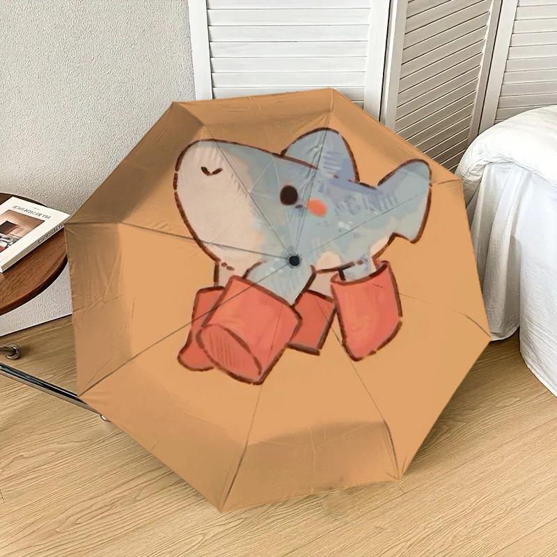 Синий слон в оранжевых ботинках: Милый зонт с принтом животных - Идеально подходит для приключений на свежем воздухе, незаменимый в путешествиях 111