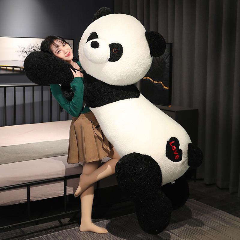 Adorable Plush Panda Cartoon Lounging Soft Plush Toy Kids Bedtime Doll Gift