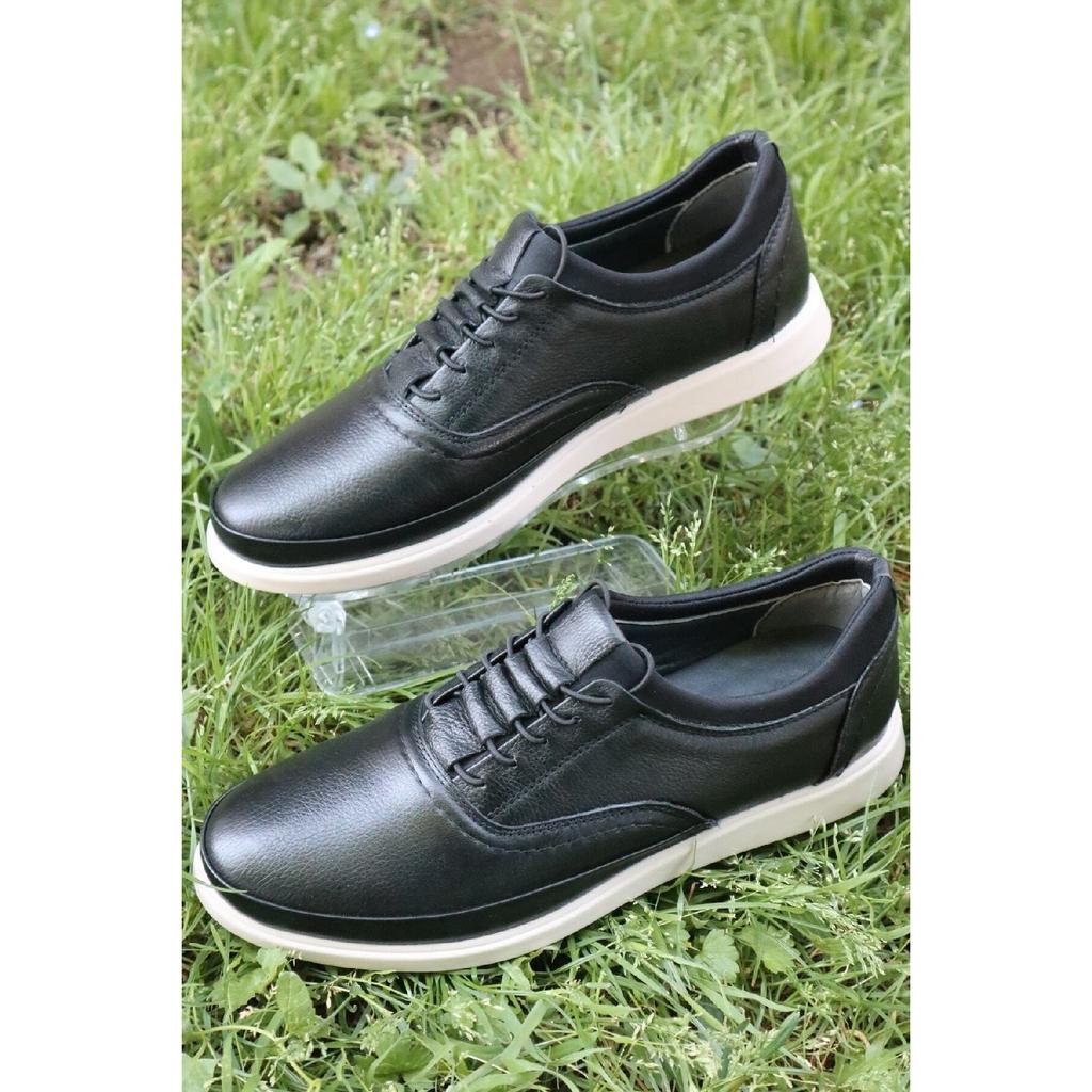 Мужская ультра удобная легкая сезонная черная повседневная обувь из натуральной кожи с внутренней и наружной отделкой