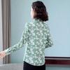 Женская осенняя рубашка из шифона с цветочным принтом и длинными рукавами в стиле ретро