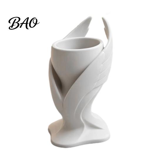 Windowsill Flower Pot 3D Printed Angel Wing Planter Pot, Mini Decorative Succulents Palm-Sized Small Corner Vitality Decor Desktop Flowerpot for Home