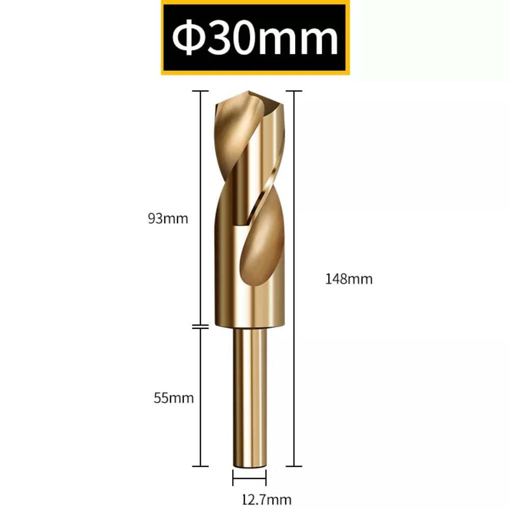 12mm-35mm Twist Drill Spiral Cobalt Reduced Shank Drills Portable Metal Hole Opener