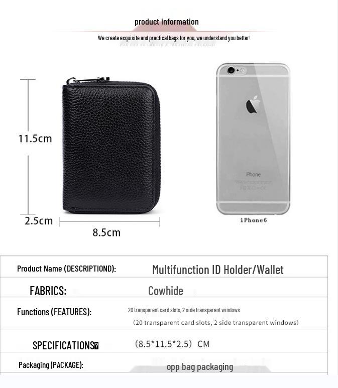 Тонкий многокарточный кошелек-чехол с защитой от RFID и большой вместимостью для международных поездок и водительских прав