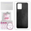apgo Protective Skin Sticker for the Back Compatible with Realme 8i, Wrap Film, Foil, Vinyl - Pattern Black Leather