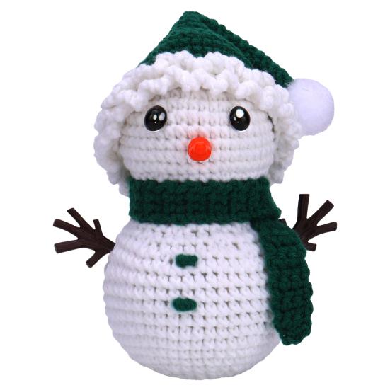 Рождественский набор для вязания крючком. Дизайн снеговика с простыми инструкциями. Улучшите навыки рук. Избавьтесь от скуки. Рождественский набор для вязания снеговика крючком.