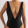 Accessories, sexy simple multi-layer fringed chest chain, bikini necklace, exaggerated metal wind body chain