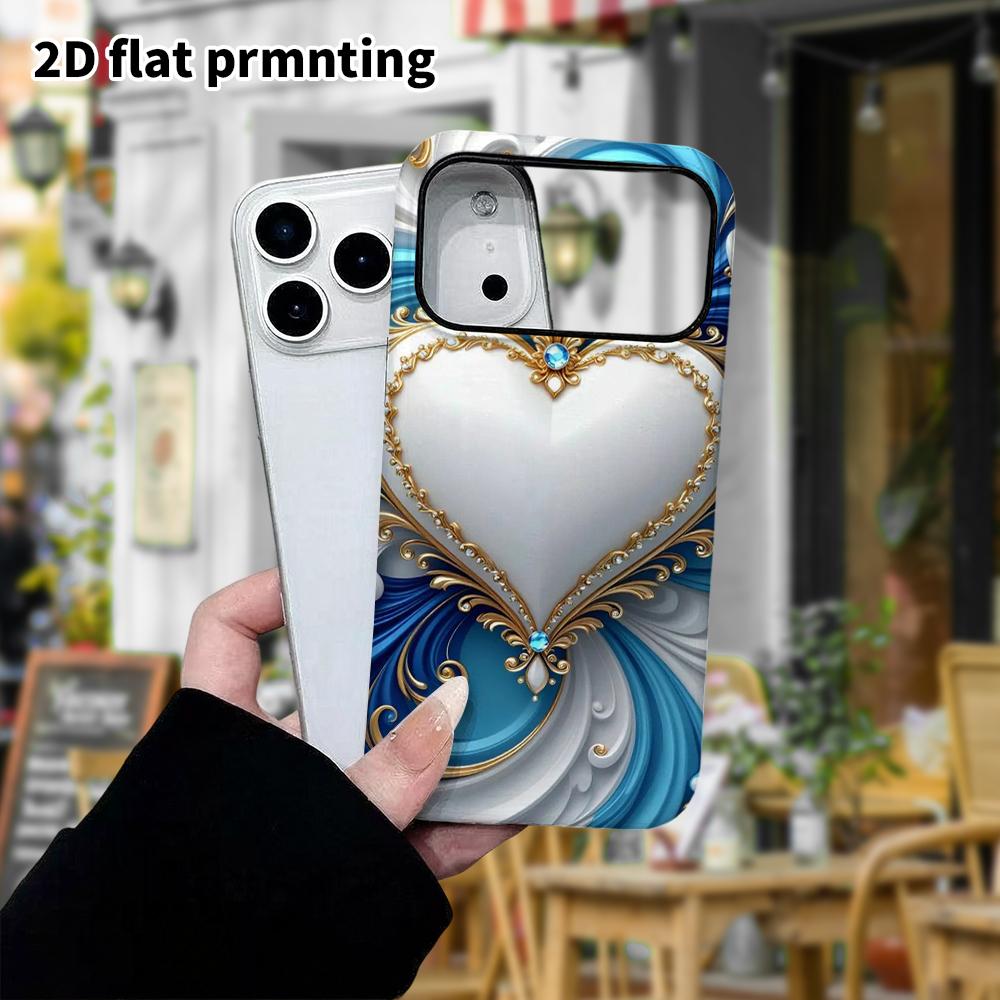 Phone Case: 2D flat design suitable for iPhone 18, 17, 16, 15, 14, 13 Pro film protective case, couple style, carved heart, Christmas and Halloween gi