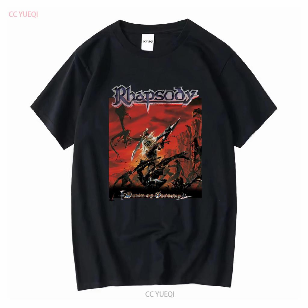 Винтажная футболка Rhapsody of Fire 2000 года Dawn Victory с длинным рукавом винтажная Стильная повседневная одежда от дизайнера для мужчин