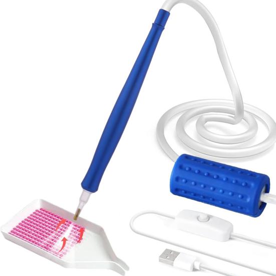 Вакуумная алмазная художественная ручка Электрическая алмазная художественная ручка с лотком для хранения Инструмент для размещения алмазов без воска для всех видов алмазов