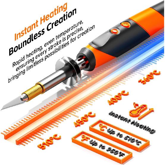 Набор для выжигания по дереву Профессиональный инструмент для пирографии по дереву, Набор для выжигания по дереву с аксессуарами для тиснения, резьбы, DIY, поделки для взрослых, начинающих