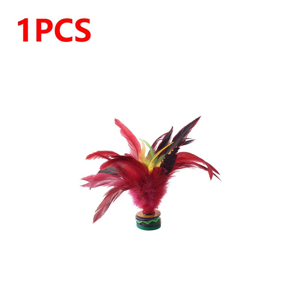 1-10pcs 20cm Feather Jianzi Colorful Feathers Shuttlecock Portable Foot Kick Handwheel Feather Shuttlecock Fitness Entertainment