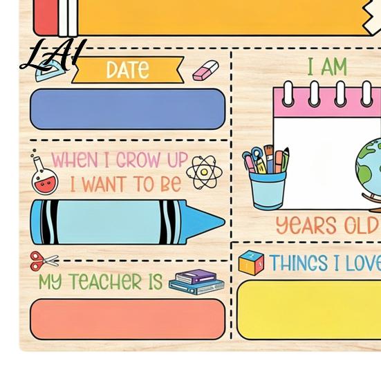 Chalkboard Sign for Kids First Day of School Wooden Sign Back to Photo Board Prop Kids Reusable 2D Painted Record Board Classroom Decor Party