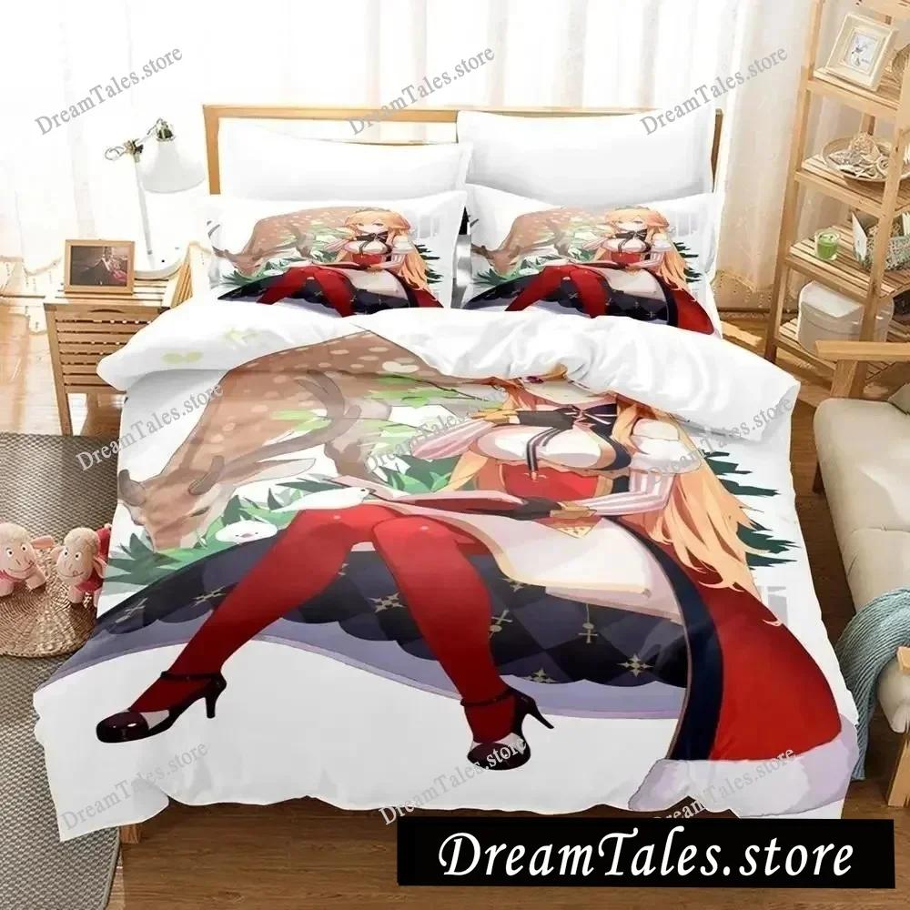 Azur Lane Роскошный Комплект Постельного Белья Японское Аниме Мультфильм Пододеяльник Комплект Одеяло Покрывало Лен Твин Односпальный Размер Печатный Домашний Текстиль