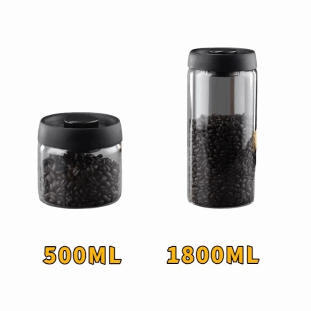 Press Type Coffee Bean Storage Jar Manual Glass Coffee Jar Vacuum Sealed Jar  Home Use