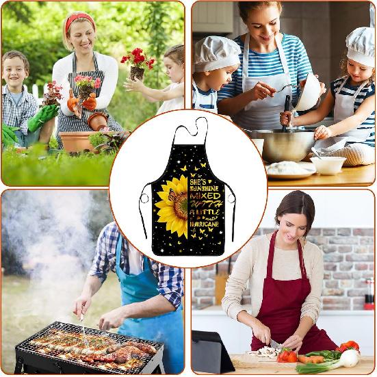 Смешные фартуки с подсолнухами для женщин, желтые фартуки, милый кухонный фартук, фартук для выпечки, фартук шеф-повара, водонепроницаемый фартук с подсолнухом, подарки для женщин