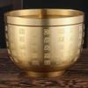 Gold Feng Shui Hundred Blessings Bowl Fine Workmanship Meaningful Gifts Copper Materials Exquisite Mini