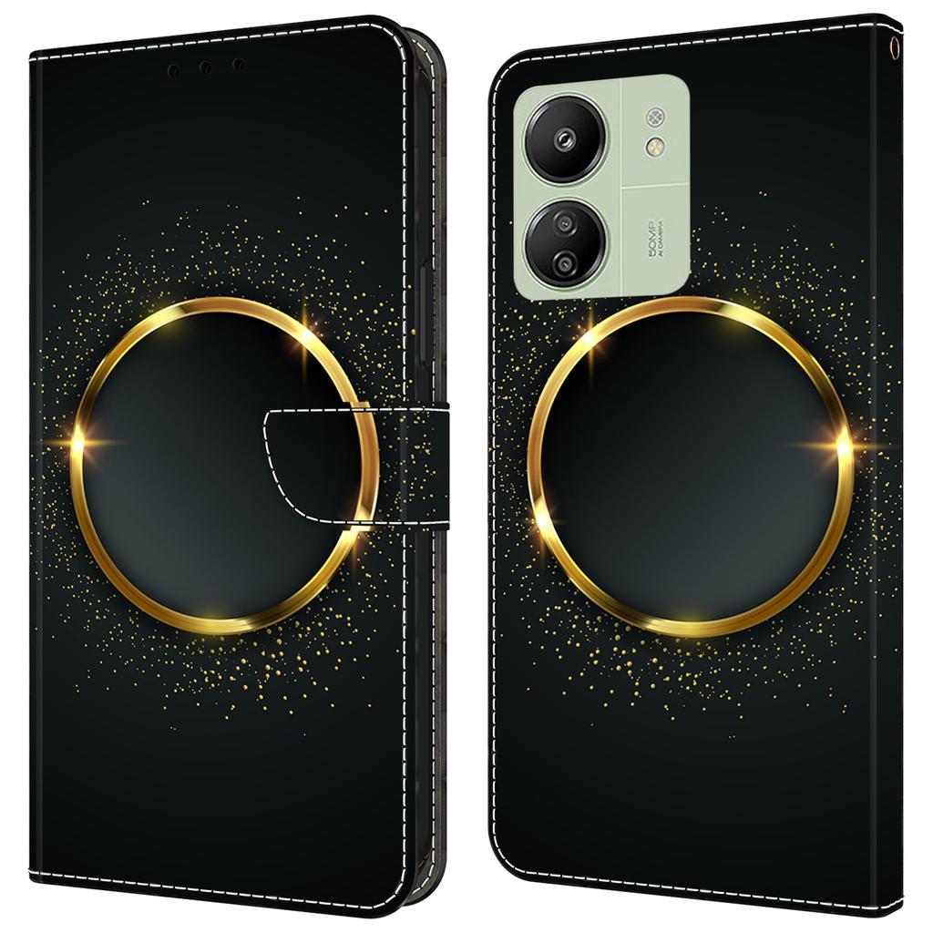 Для Xiaomi Redmi 13C 4G/13C 5G/Poco C65 4G/Poco M6 5G/13R 5G Чехол с рисунком из ПУ кожи, слоты для карт/наличных, чехол для телефона