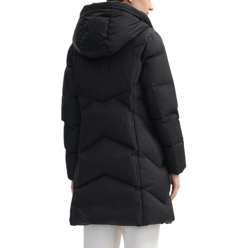 Fila Повседневная спортивная куртка-пуховик с капюшоном на молнии, с белым логотипом, для активного отдыха, женская, черная F11W443903FBK