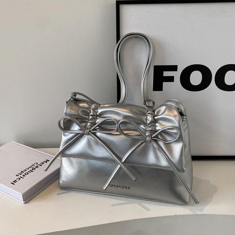 Модные сумки с бантом большой вместимости для женщин, корейские универсальные дорожные сумки для покупок, повседневная сумка через плечо на одно плечо