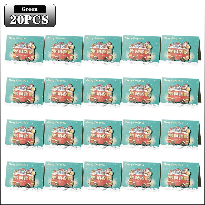 3D Christmas Greeting Cards Creative Mini Message Cards Holiday Gift Tags for Florist Bakery Classroom Exchange Party Supplies