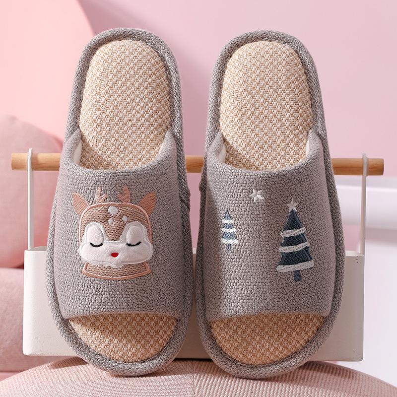 Женские и мужские тапочки на весну и осень, домашние и домашние тапочки, домашние льняные тапочки для четырех сезонов, домашние льняные тапочки из хлопка и льна