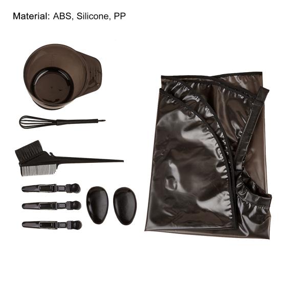 1 комплект для окрашивания волос, водонепроницаемый многоразовый миксер, деликатный аппликатор для окрашивания, кисточка, миска, колпачок, парикмахерский инструмент