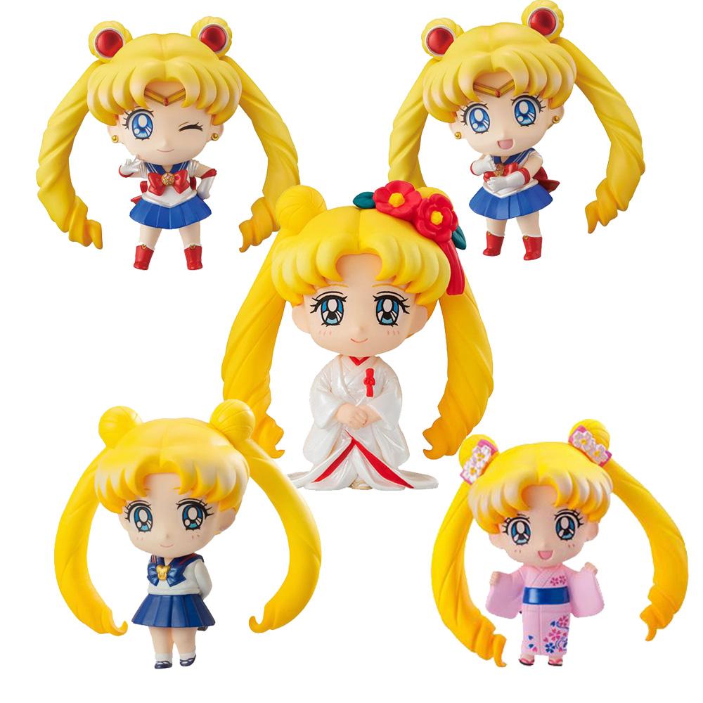 5 шт. Аниме Сейлор Мун S Фигурка Мультяшная Figuarts Mini Кайю Мичиру Томоэ но Меиоу Сецуна Игрушки для Девочек Модель Подарок Куклы