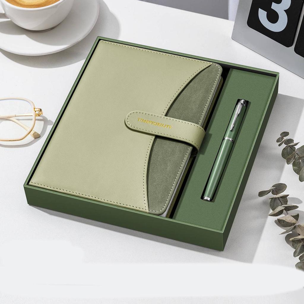 A5 Leather Business Notebook, Thick Diary, Buckle Work Notebook, Meeting Record Book, Student Subject Notes, Excerpt Book, Lined Pages