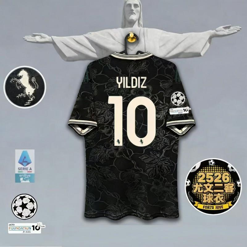 Mens Juventus Soccer Jersey 2024-25 UEFA Champions League Edition Short Sleeve Football Shirt Cycling Sports Training