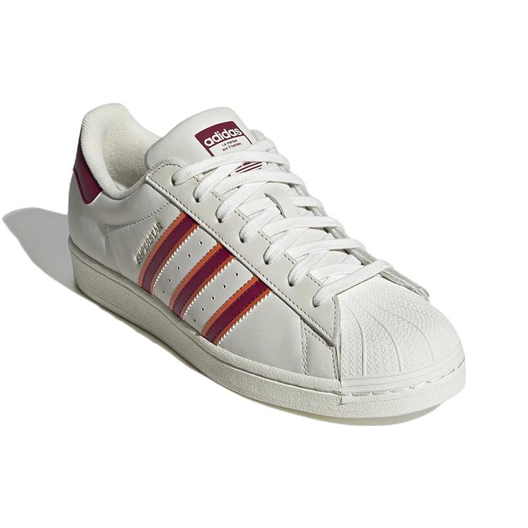 adidas Кроссовки Superstar White Legacy Burgundy Унисекс Кремово-Белый Облачный Полуударно-Оранжевый HQ8867