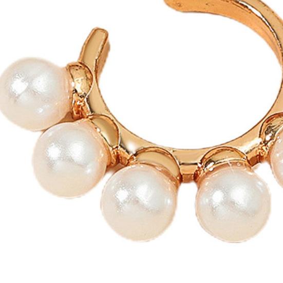 2 шт. серьги-клипсы C-образной формы со стразами для женщин, искусственный жемчуг, геометрические звезды, манжеты для ушей, ювелирные изделия