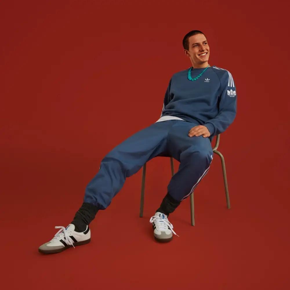 Adidas Спортивная толстовка с круглым вырезом, мужская толстовка темно-синего цвета GN3556