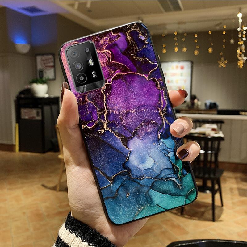 Чехол для телефона с цветным мрамором для OPPO A54 A74 A94 A53S A9 A5 A15 A16 A91 A96 A76 Reno8 8Pro Reno2 Z