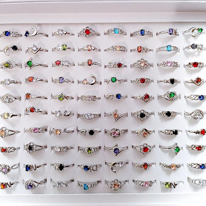 12 шт., простое универсальное кольцо с цветком и бриллиантом для девочек, кольцо с кристаллами