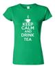 Детская футболка с надписью Keep Calm And Drink Tea (Сохраняй спокойствие и пей чай) Новинка Statement Футболка Унисекс