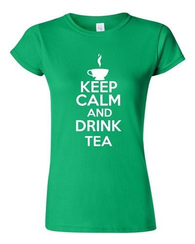 Детская футболка с надписью Keep Calm And Drink Tea (Сохраняй спокойствие и пей чай) Новинка Statement Футболка Унисекс