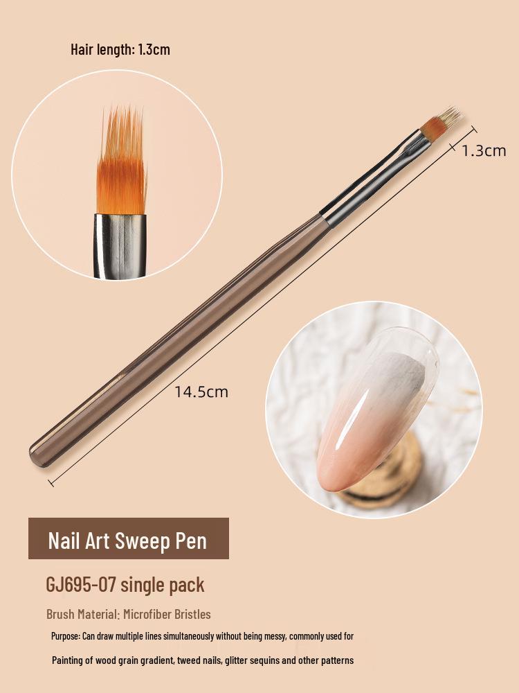 Nail Art Brush & Painting Gel Set with French Round Head & Long-lasting Base Coat